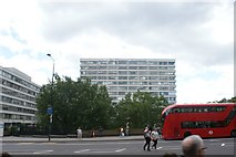 TQ3079 : View of St. Thomas' Hospital from Westminster Bridge Road by Robert Lamb