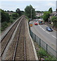 Railway and road near Eastbrook railway station, Dinas Powys