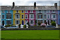 Coloured seafront houses at Llanfairfechan