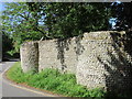 Flint wall on the bend in Church Lane