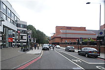 TQ2982 : View up Ossulston Street from Euston Road by Robert Lamb