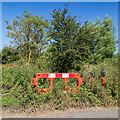 Road works barrier by the bridleway