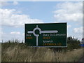 TL9371 : Roadsign on the A1088 Thetford Road by Geographer