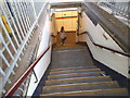 Descending the stairs in Norbiton Station