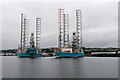NO4230 : Dundee Docks, Drilling Rigs at Prince Charles Wharf by David Dixon