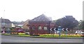 Colourful roundabout with listed Pumphouse, Pembroke Dock