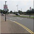 Humped zebra crossing warning sign, Barry