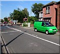 Vivid green van in  St Denys, Southampton