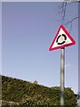 UK Roundabout Ahead Sign