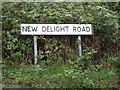 TM0371 : New Delight Road sign by Geographer