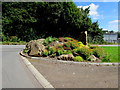 Orange flowers in a rock garden in Pontnewynydd Industrial Estate