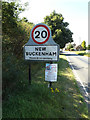 TM0890 : New Buckenham Village Name sign by Geographer
