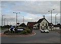 "The Bluebell Inn" and roundabout in Blaxton