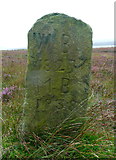 SD9718 : Boundary stone on Blackstone Edge Moor, Rishworth by Humphrey Bolton