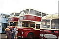 View of a 1956 Guy Arab Mark IV Park Royal bodied double decker in the Bus & Taxi Rally at New Romney station