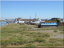 TQ2104 : Waterside south of the River Adur at Shoreham looking east by Shazz