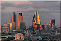 TQ3281 : Changing Light over the London Skyline from New Zealand House by Christine Matthews