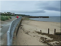 NH8299 : Sea wall and beach, Golspie by JThomas