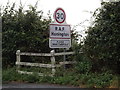 TL9073 : RAF Honington Village Name sign on Green Lane by Geographer
