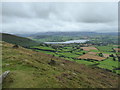 SO1527 : View to Llangorse Lake from Cockit Hill by Jeremy Bolwell