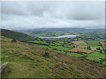 SO1527 : View to Llangorse Lake from Cockit Hill by Jeremy Bolwell