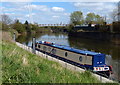 Narrowboat moored along the River Trent