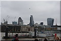 View of Tower 42, Heron Tower and Walkie Talkie from the South Bank