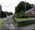 Stone and grass triangle between Llantarnam Road and Grange Road, Cwmbran