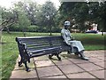 Newcastle-under-Lyme: Vera Brittain bench sculpture in Brampton Park