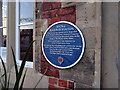 SJ8934 : Blue plaque - Stone Railway Station by John Lucas