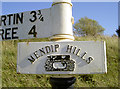 Mendips Hills on a post