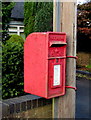 King George VI postbox on a pole, Llantarnam Road, Cwmbran