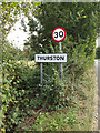 Thurston Village Name sign on Ixworth Road