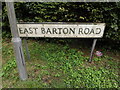 East Barton Road sign