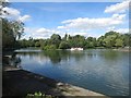 NZ2561 : Looking across the lake, Saltwell Park by Graham Robson