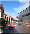 Temporary traffic lights, Rodney Road, Newport