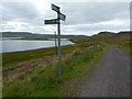NS2573 : Signpost for path to Old Largs Road by Lairich Rig