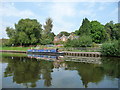 Boat using the water point below Saltersford Locks