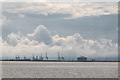 TQ8877 : Isle of Grain from Southend Pier by Christine Matthews