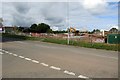 Electricity substation at the edge of a construction site, Cwmbran 