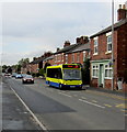 Yellow and blue bus for Crewe in Nantwich