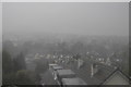 The rooftops of St Austell in a downpour