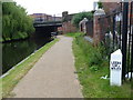 Milepost along the Leeds and Liverpool Canal