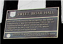 SJ6552 : Sweet Briar Hall plaque, Hospital Street, Nantwich by Jaggery