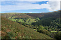 Bracken slope above upper valley of Afon Honddu