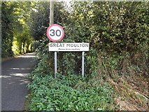 TM1690 : Great Moulton Village Name sign on Frost's Lane by Geographer