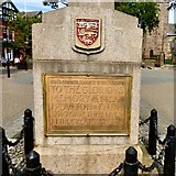 SD3439 : Poulton-le-Fylde War Memorial: Dedication plaque by Gerald England