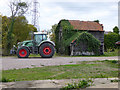 Tractor and aged farm building