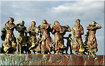NT9464 : A detail on the Widows and Bairns sculpture at Eyemouth by Walter Baxter