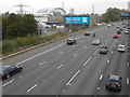 TQ0476 : M25 from Bath Road bridge by Marathon